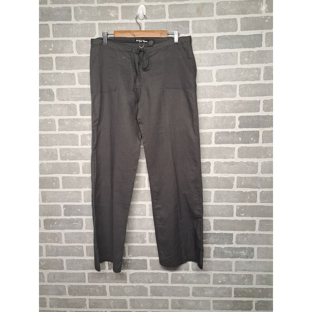 Planet‎ Gold Linen/Cotten Button Fly Drawstring Wide Leg Pants Size Medium